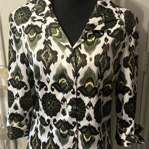 Dress Barn Print Jacket/Top SZ M